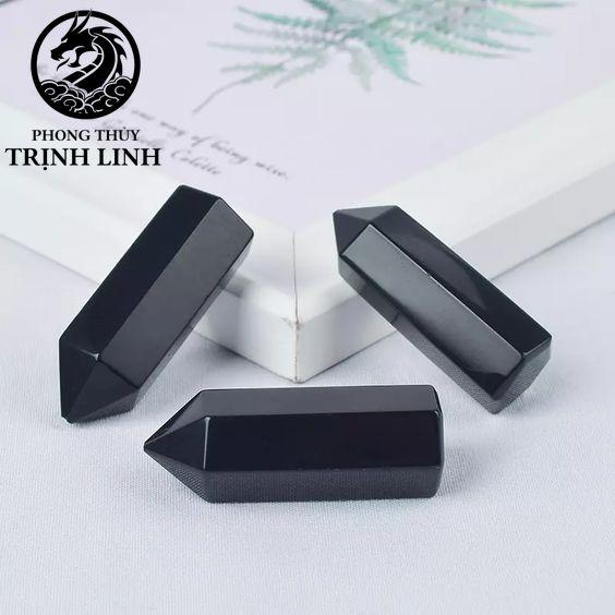 Trụ đá thanh tẩy Morion Đen dùng trong Tarot, reiki, thiền định,yoga cân bằng, phong thủy (KHÔNG KÈM ĐẾ)