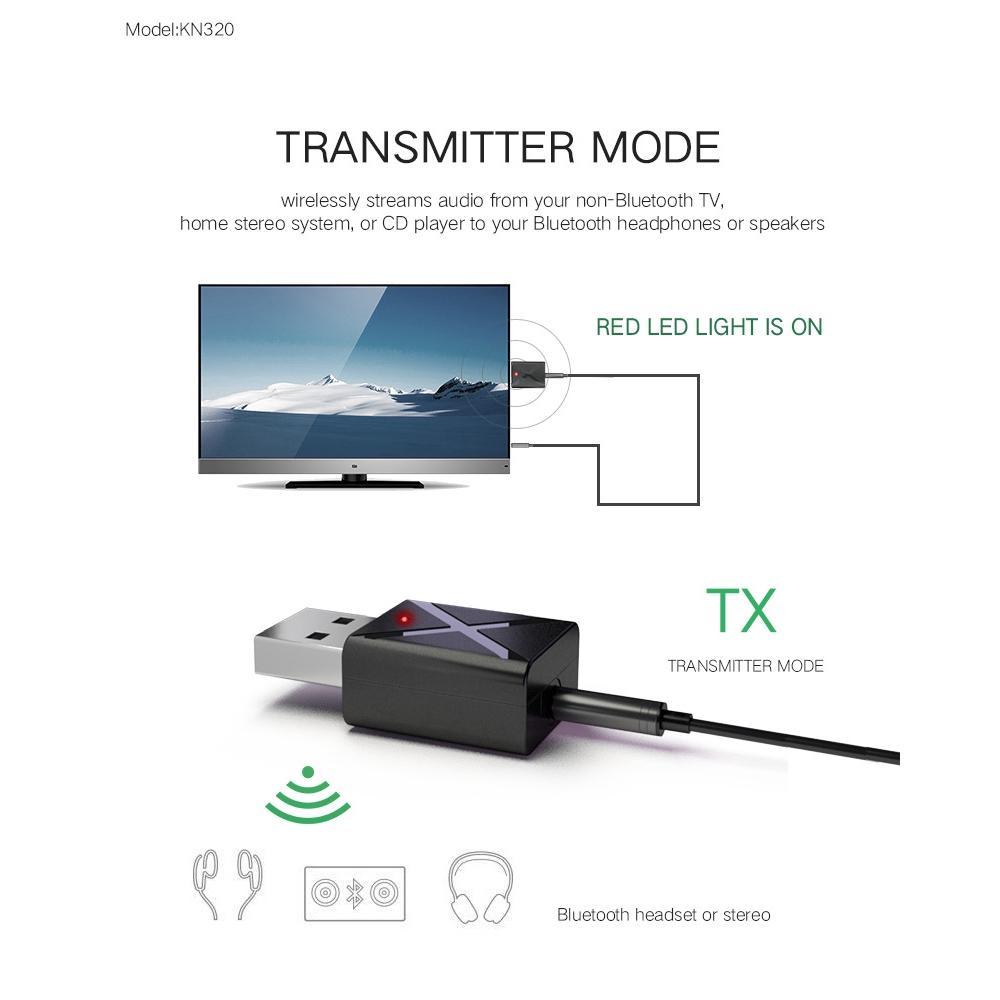 2019 bộ thu phát USB Bluetooth mới Bộ điều hợp âm thanh không dây 2 trong 1 5.0 TV