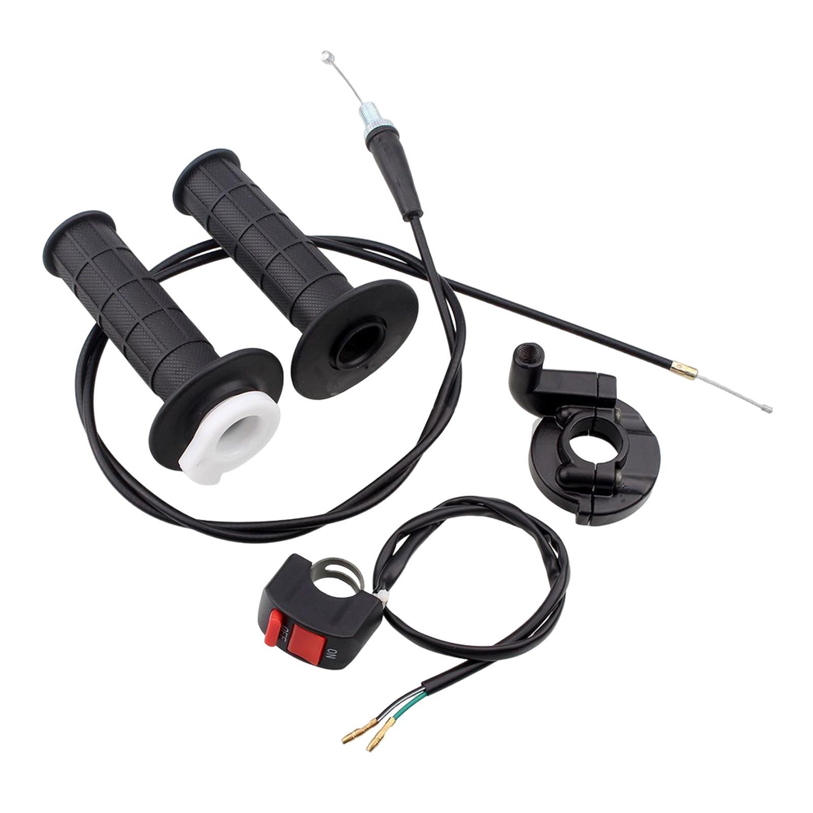 Throttle Handle Grips Cable Set for 50cc 150cc, 250cc Mini Bike Professional, Replacement, Easy to Install Accessories