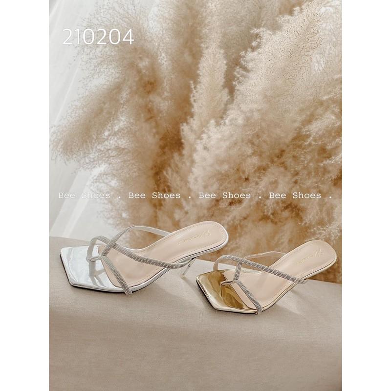 Guốc nữ đính đá sang chảnh gót nhọn 7cm s146