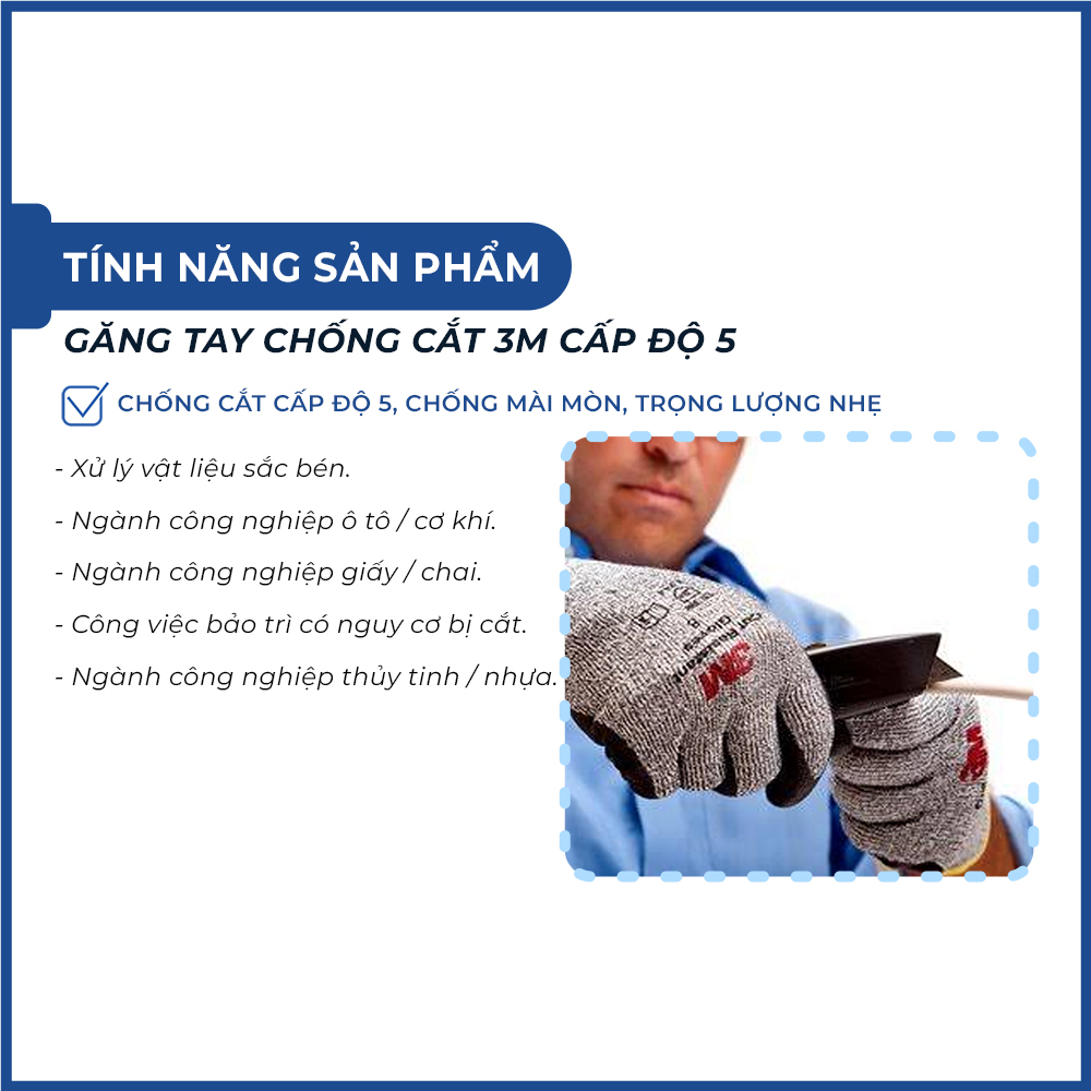 Combo Kính bảo hộ Delta Plus và găng tay chống cắt 3M cấp độ 5