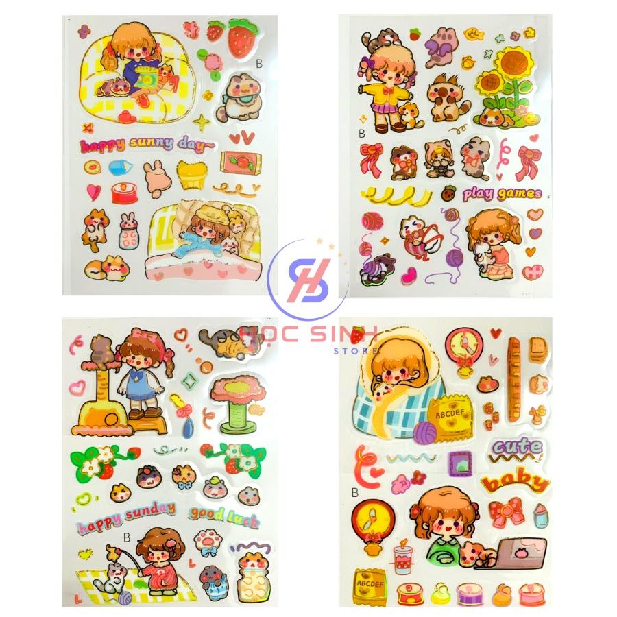 Combo 4 vỉ sticker dễ thương ( Giao mẫu ngẫu nhiên )