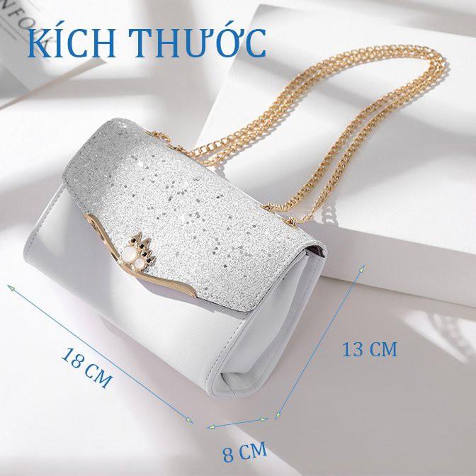 Túi Đeo Chéo Thời Trang Phong Cách Trẻ trung Da Mềm Khóa Cú Mèo T34 Trắng