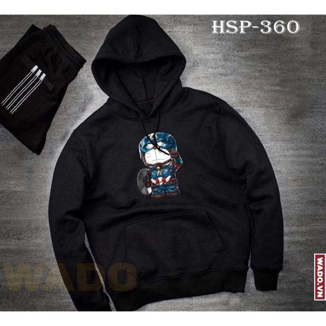 Áo hoodie unisex nam nữ mèo máy có bigsize vải nỉ bông ngoại dày mịn