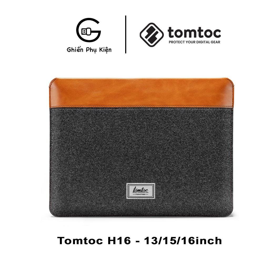 Túi Chống Sốc Tomtoc Da Caramel Leather H16 Dành Cho Macbook Pro/Air M1 13.3/16inch 2018-202 - Hàng Chính Hãng