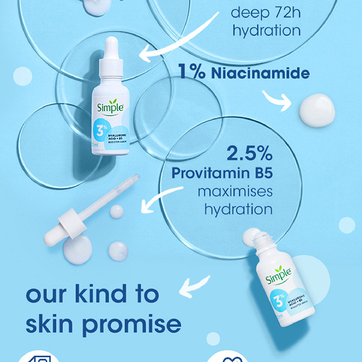 Tinh chất Simple Hyaluronic Acid + B5* Booster cấp ẩm sâu đa tầng 30ml