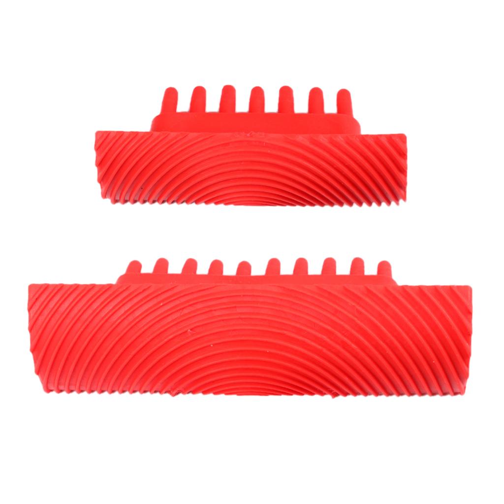 2pcs Rubber Wood Grain Wall Art Paint Pattern Roller Brush Decor DIY Tool