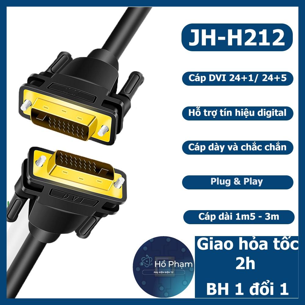 Cáp Dvi JH-H212 hỗ trợ 24+1 và 24+5 cho máy tính, laptop - Hồ Phạm