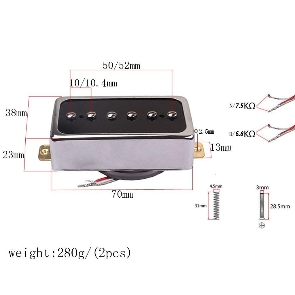 2 Pieces Upgrade P90 Soapbar Pickup Set Black for Electric Guitar Parts