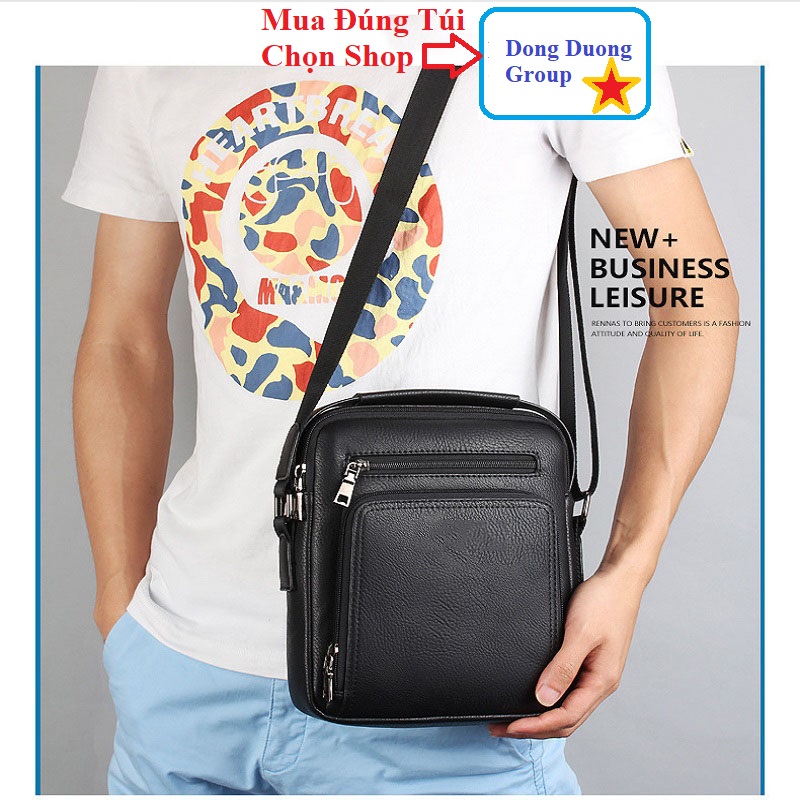 Túi đeo vai nam, túi đeo chéo nam da Pu chống nước chất xịn