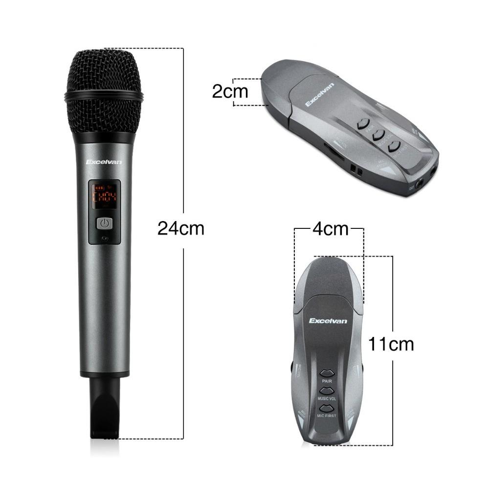 Micro Karaoke Không Dây Excelvan K18V, 01 Mic, VHF