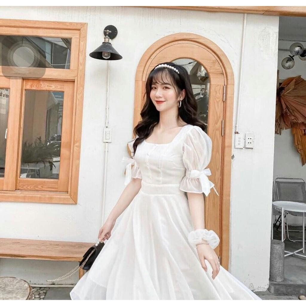 Đầm Chất tơ xốp mịn 2 lớp