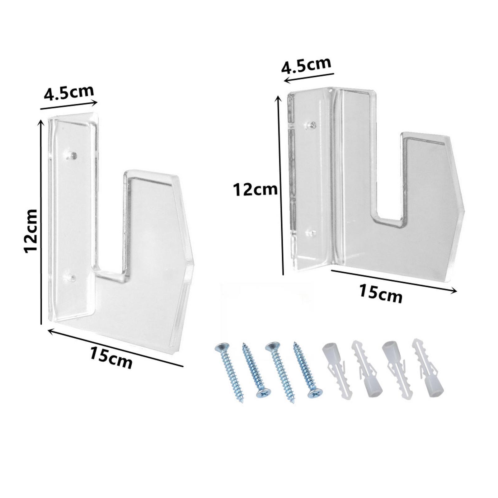 Skateboard Wall Mount Display Rack 1 Pair Acrylic Hanger for Longboard Skis