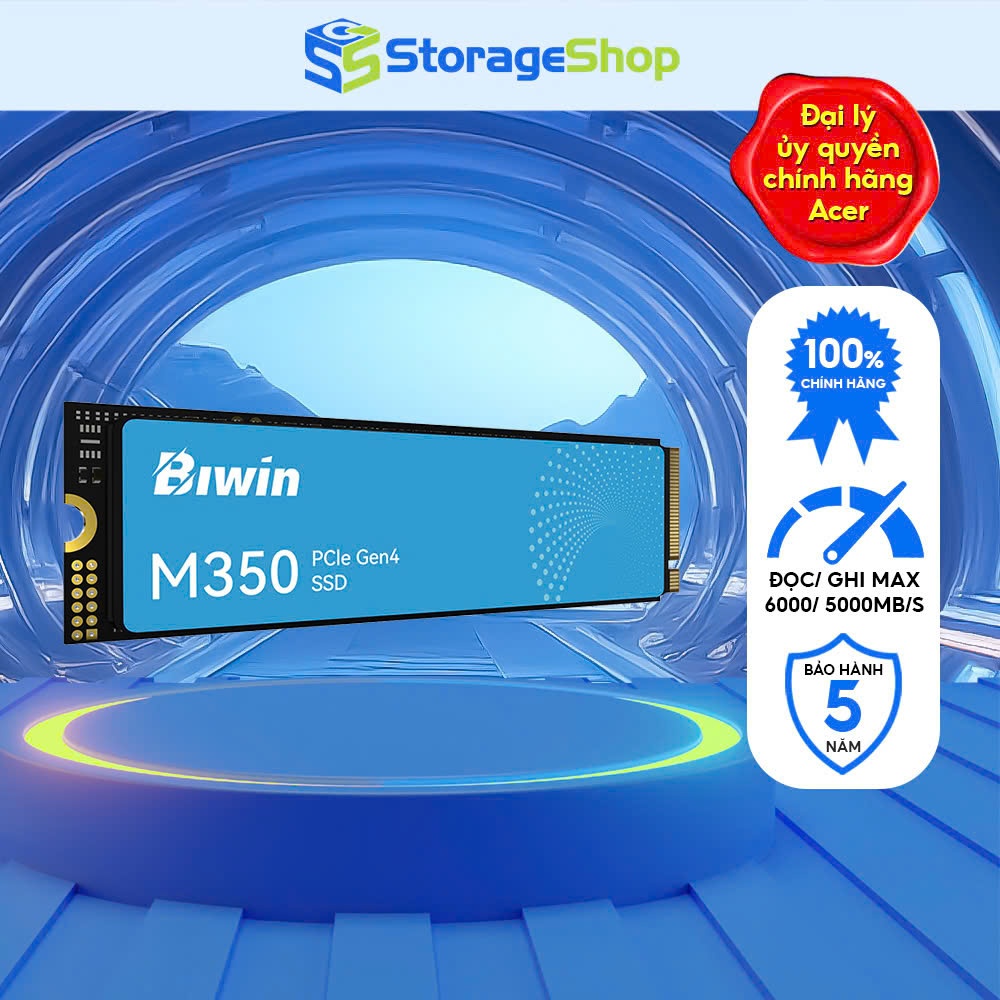 Ổ cứng gắn trong SSD M.2 BIWIN M350 PCIe Gen4x4 NVMe 500GB Bảo hành 5 năm Hàng chính hãng 1 đổi 1