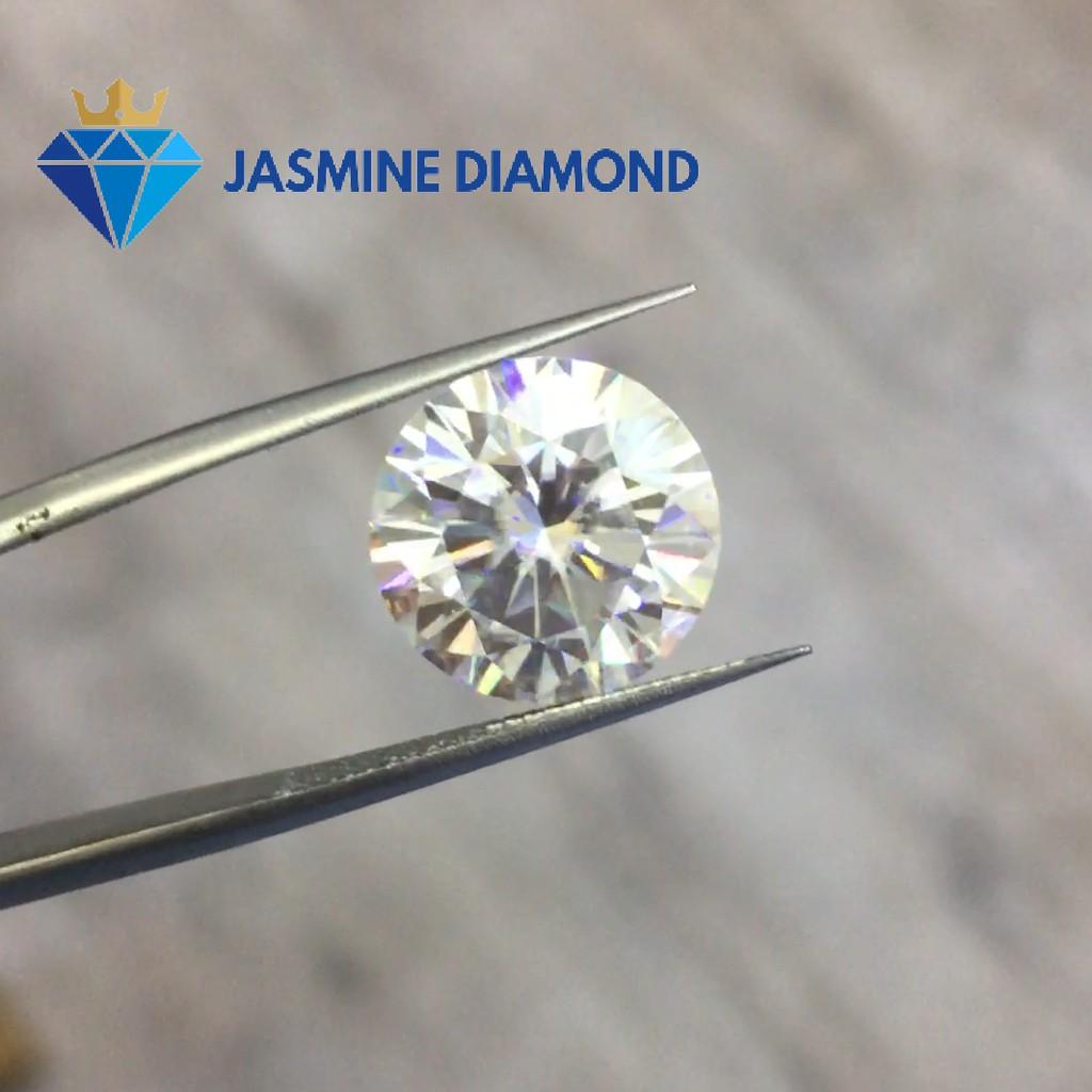 (Size từ 8-14 ly) Kim cương nhân tạo Mỹ Moissanite giác cắt tròn