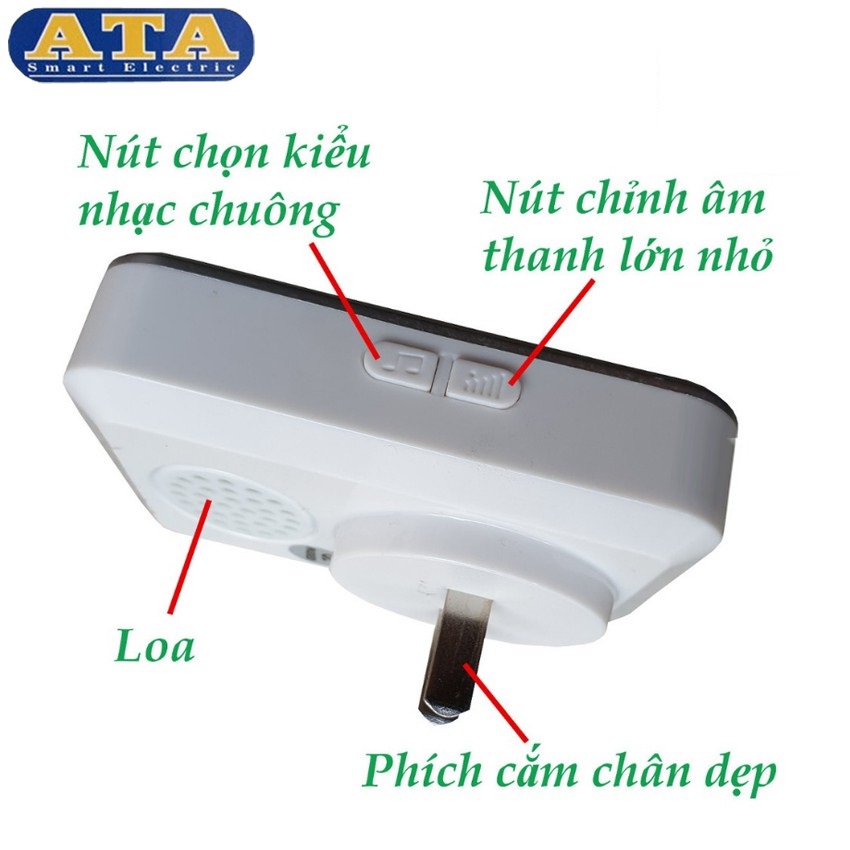 Chuông báo trộm ATA AT-318C cảm ứng hồng ngoại không dây - Hàng chính hãng