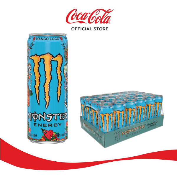 Lốc 24 Lon Nước Tăng Lực Giải Khát Monster Energy Mango Loco Vị Xoài 355ml/Lon Sale 4.4 Coca-Cola Official Store