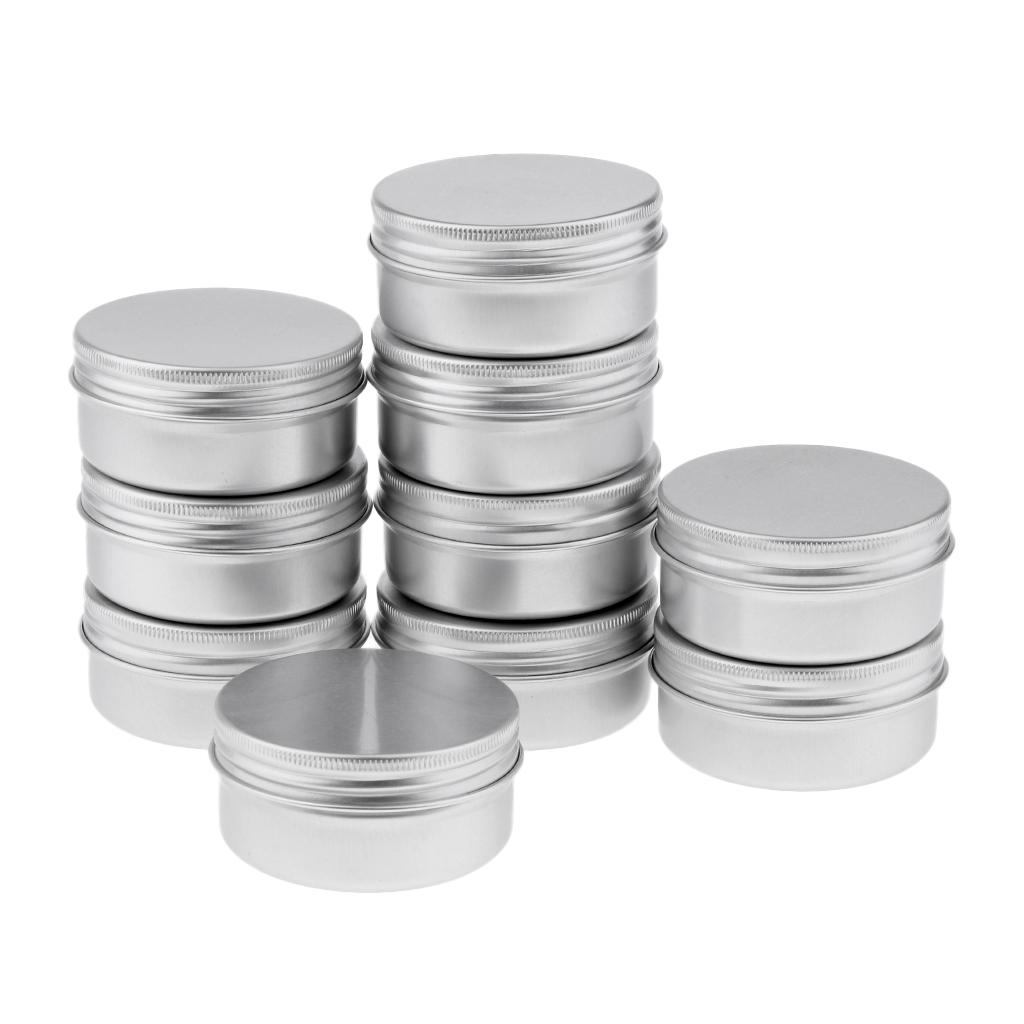 22x 10g 50g Aluminium Empty Cosmetic Pot Cream Jar Tin Container Screw Lid