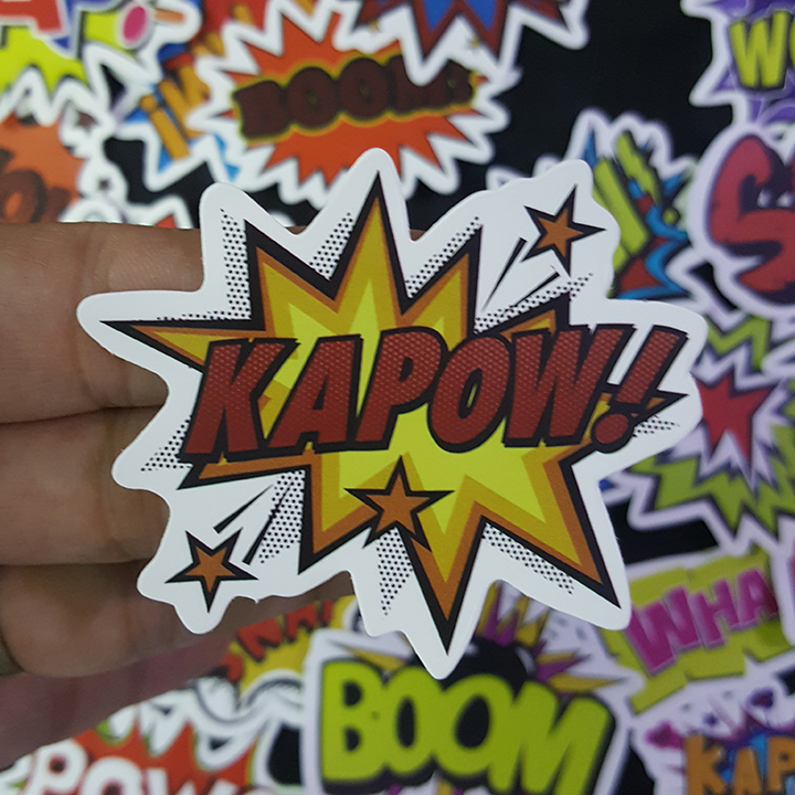 Bộ Sticker dán cao cấp chủ đề BOOM - Dùng dán Xe, dán mũ bảo hiểm, dán Laptop