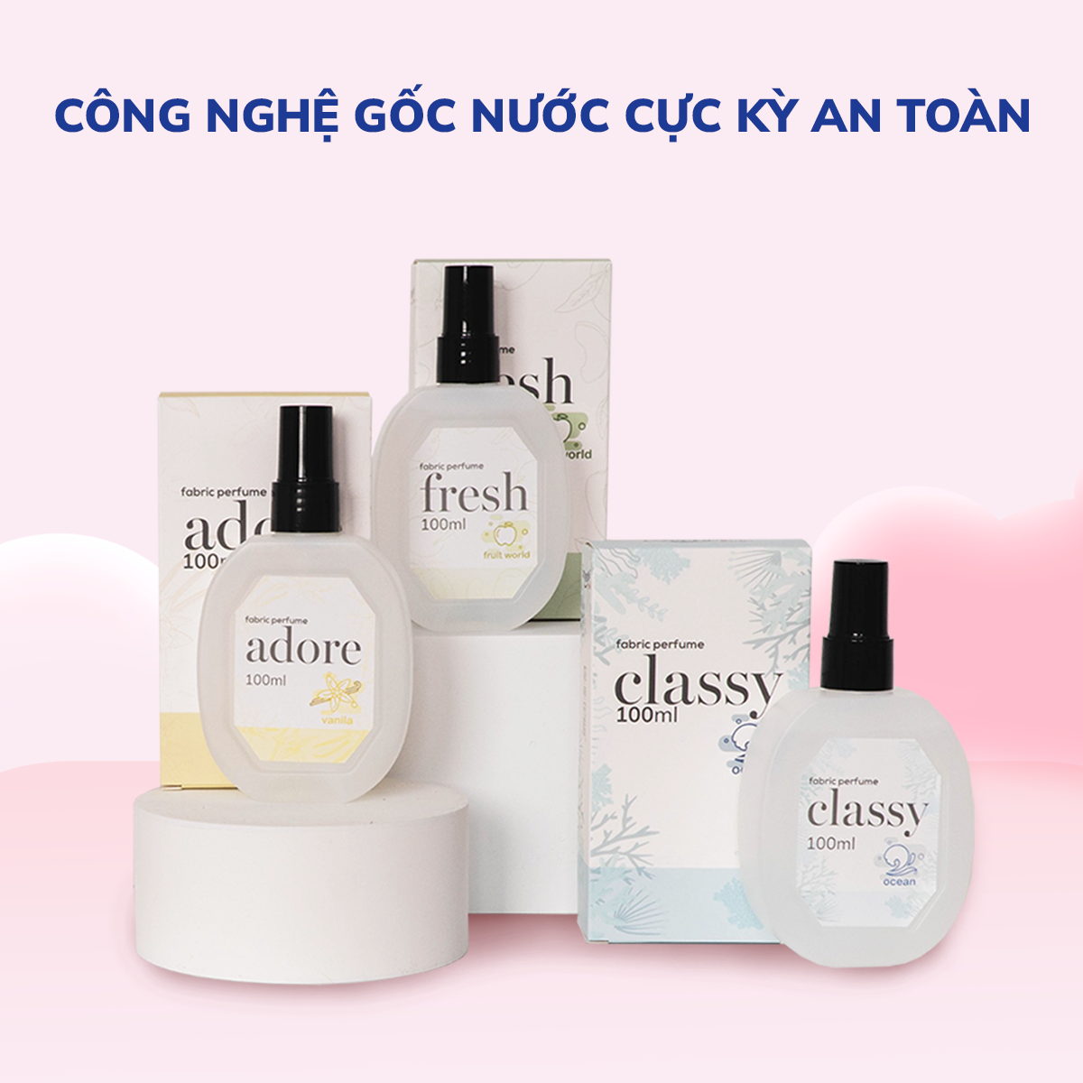 Xịt thơm quần áo Lovenose 100ml chiết xuất thiên nhiên thơm mát khửi mùi hôi và mang lại hương thơm lâu dài