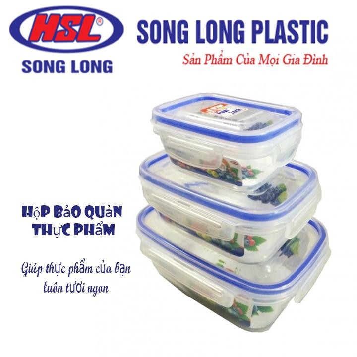 Combo 6 Set 3 hộp trữ đồ đông lạnh - hộp nhựa Song Long (MS: 2508) - br00315
