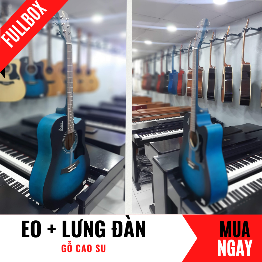 Đàn Guitar Acoustic HT89 Dáng Khuyết Đẹp Tự Nhiên + Phụ Kiện (Size 4/4)