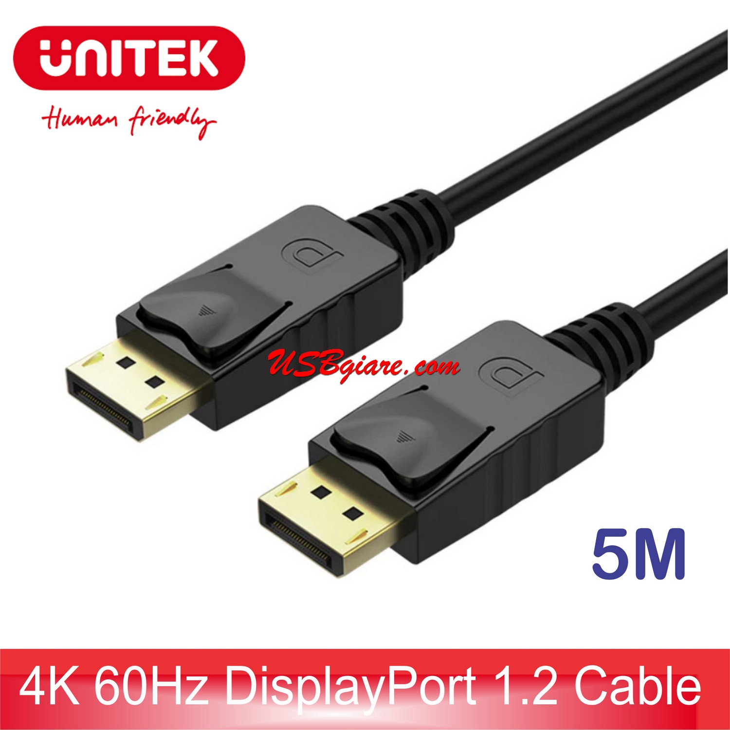 CÁP DISPLAYPORT 5M CHUẨN 1.2 4K 60HZ UNITEK Y-C610BK