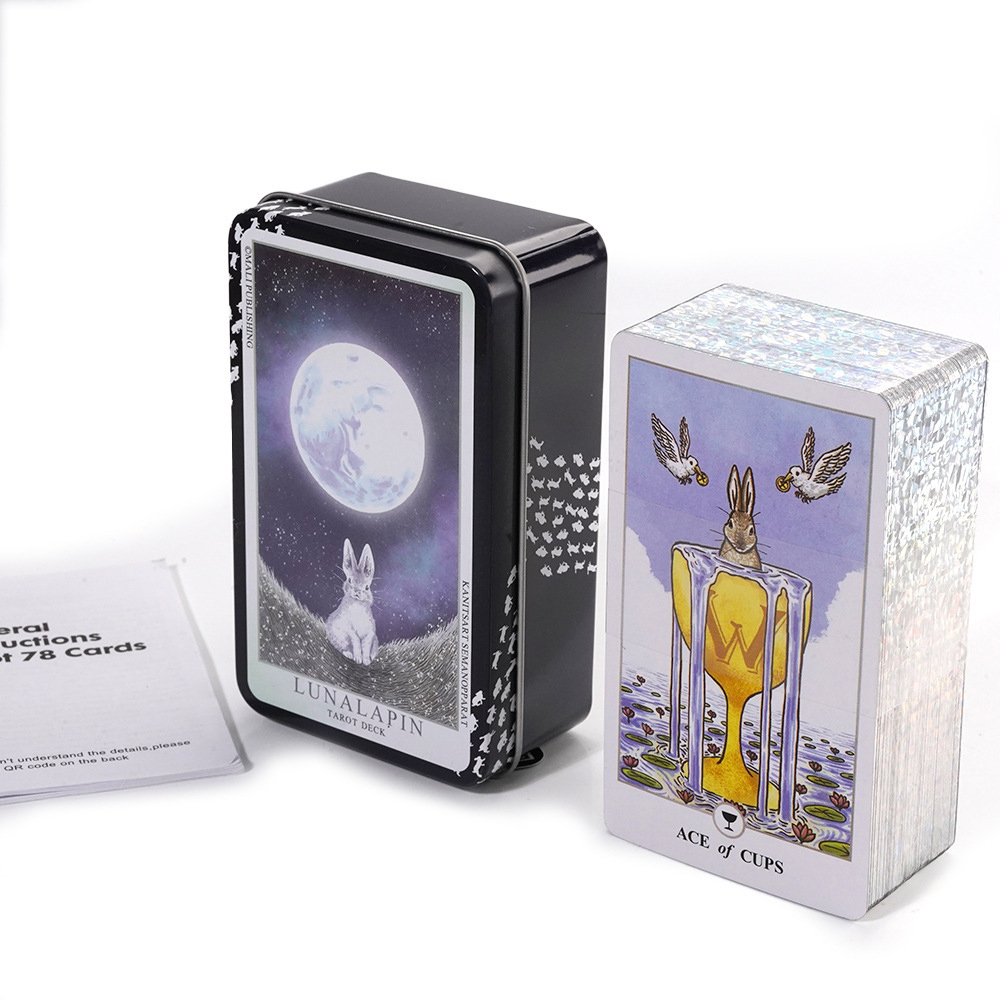 Bộ Bài Tarot Lunalapin Hộp Thiếc Mạ Cạnh 78 Lá Tặng File Tiếng Anh Và Đá Thanh Tẩy