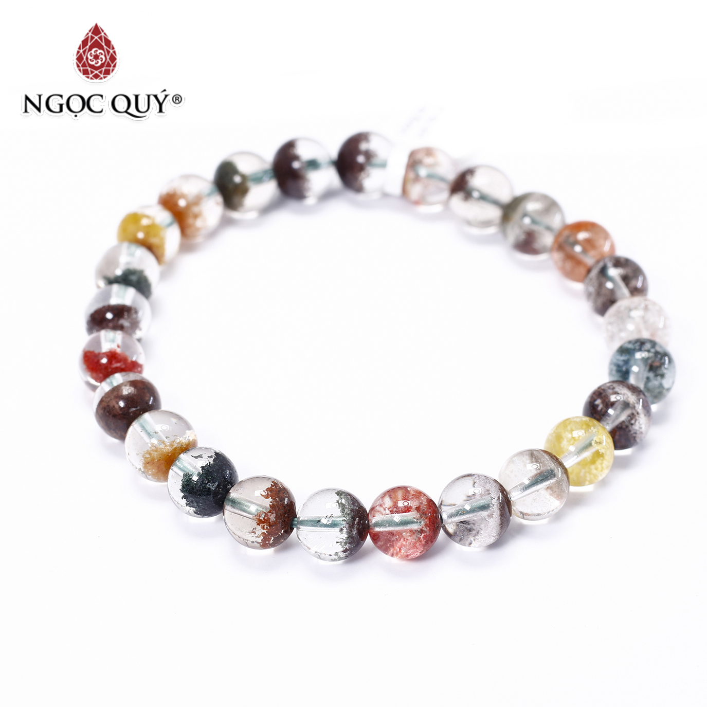 Vòng tay đá ưu linh đa sắc size hạt 8mm - Ngọc Quý Gemstones