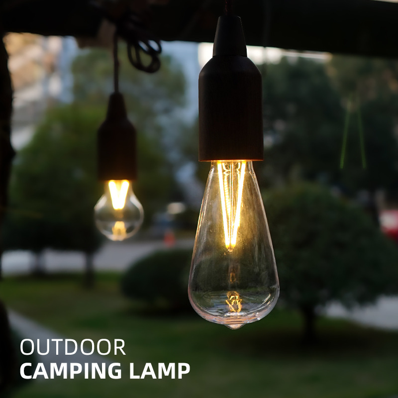 Đèn cắm trại di động ngoài trời Đèn chiếu sáng cổ điển LED dây kéo trang trí chống thấm nước