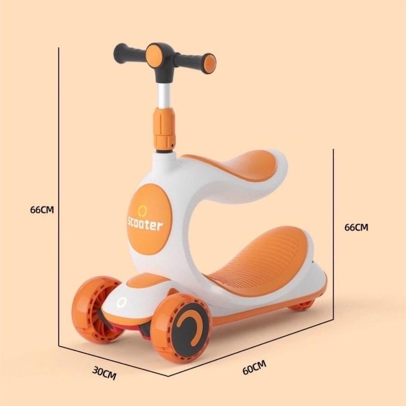 Xe Trượt Scooter Cho Bé 3 IN 1, Trượt, Bập Bênh, Ngồi Chòi Chân