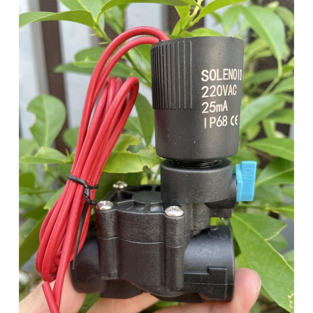 Van điện từ SOLENO - van điện từ ngoài trời 27-34mm - 220v/24vac có van chỉnh lưu lượng nước và khóa mở nước bằng tay