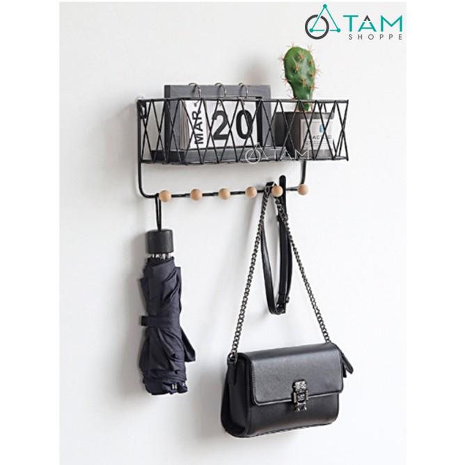 Kệ sắt treo tường trang trí có móc treo số 22