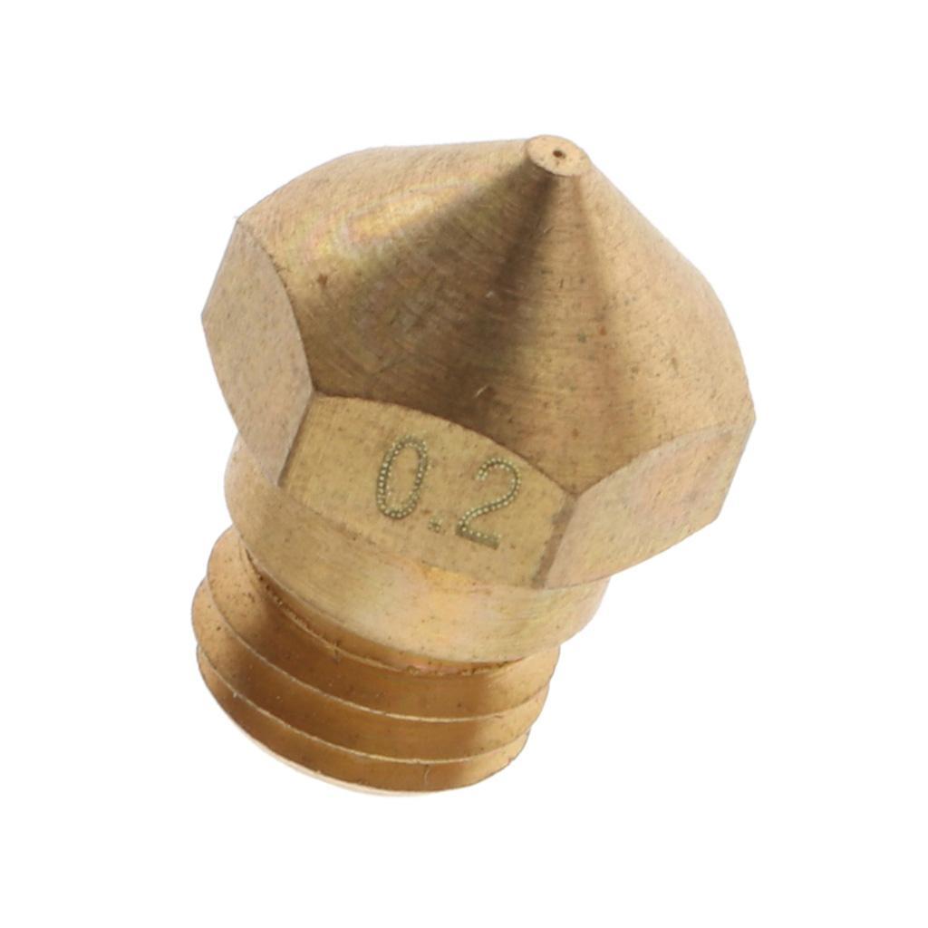 0.2mm 3D Printer Extruder Nozzle Printhead Brass Copper for 1.75mm Filament