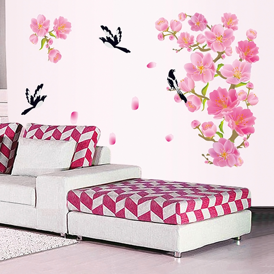 Decal Dán Tường Cành Đào Hồng 1 Binbin PK155