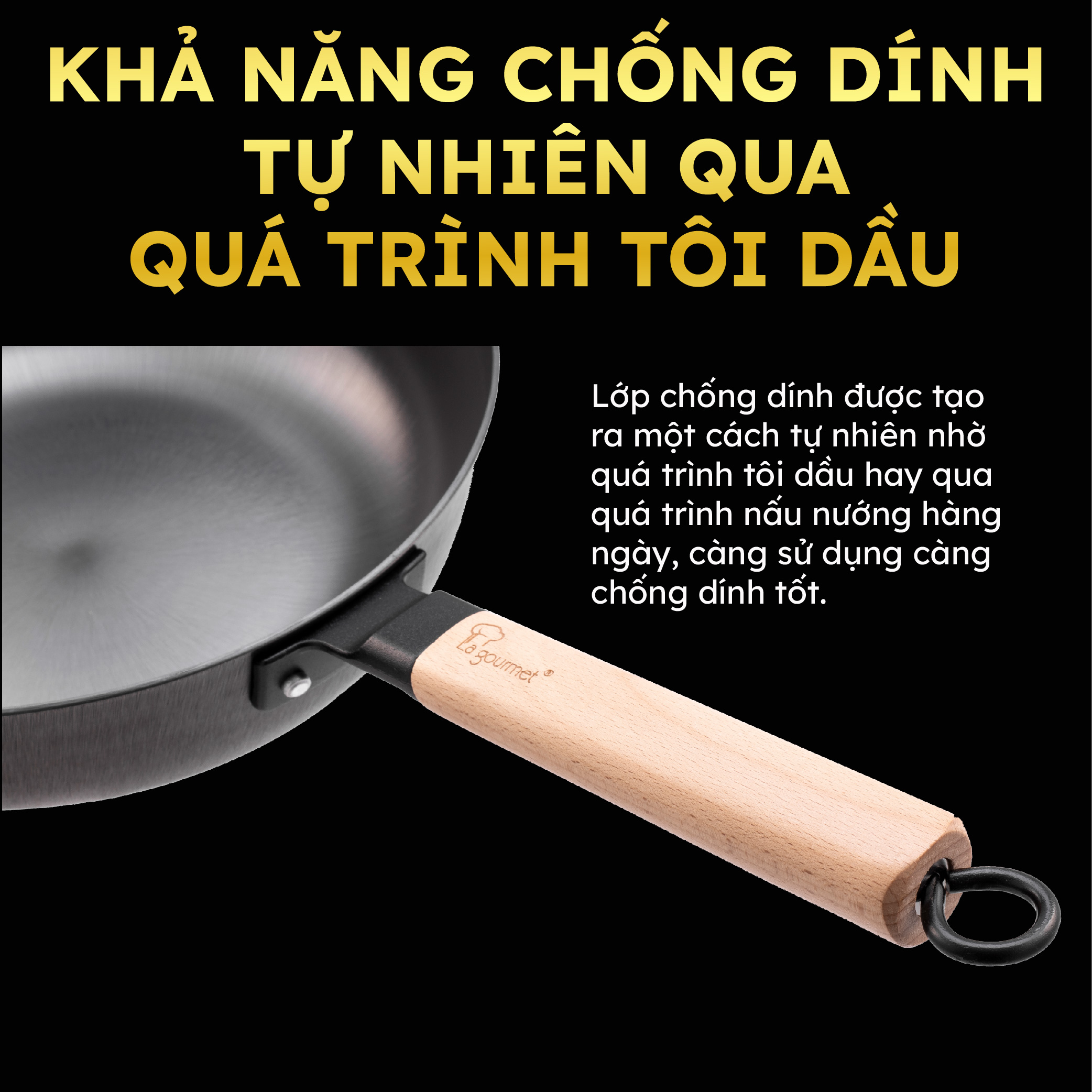 Chảo Gang Lòng Sâu La Gourmet Nitrigan NTGW347695 (24cm)