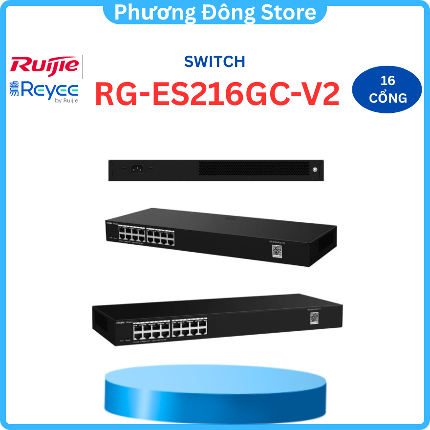 Smart Managed Switch 16 Cổng 10/100/1000BASE-T RUIJIE REYEE RG-ES216GC-V2 - Hàng chính hãng