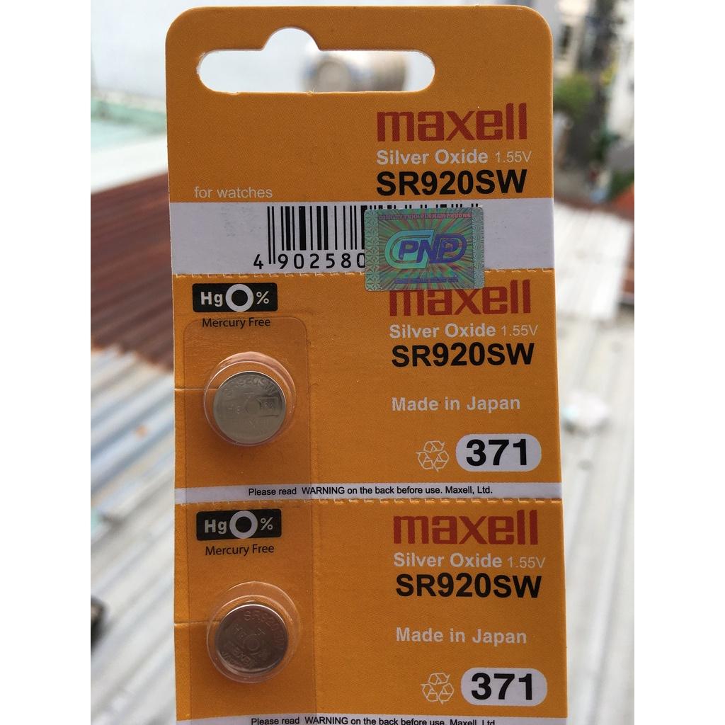 Pin Đồng Hồ Maxell AG6 SR920SW 371 1.55V Nhật Bản Có Tem Chống Giả