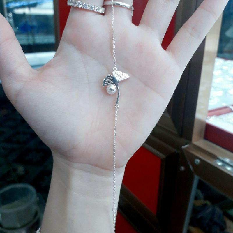 Lắc tay bạc đuôi cá đính ngọc YN JEWELRY