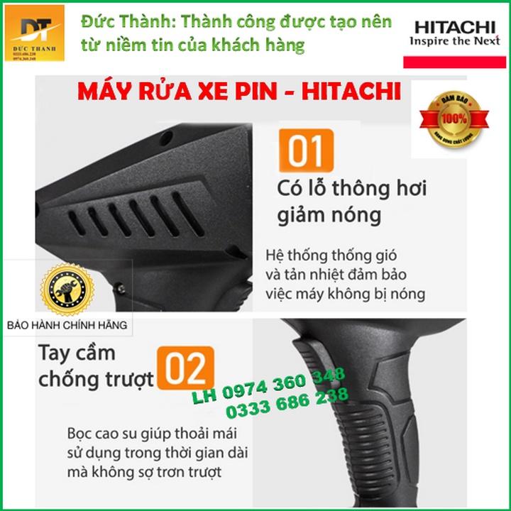 Máy Rửa Xe Pin HITACHI 199V, Rửa Xe-Phun Cây Cảnh, Xịt Rửa Điều Hòa Tiện Lợi