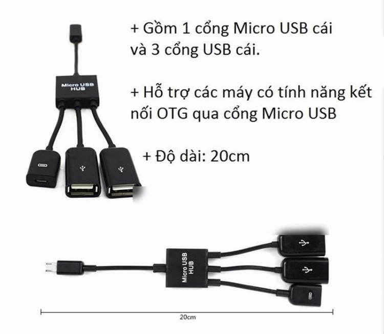 OTG hub 4 in 1 - 4 cổng 3