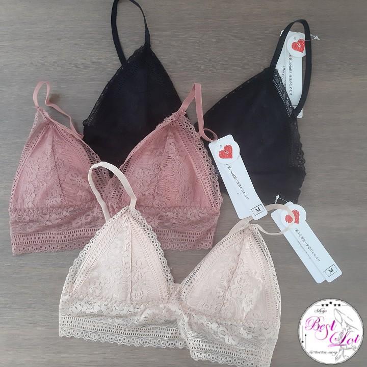 Áo Lót Bralette Ren Đệm Mỏng Không Gọng Xuất Nhật