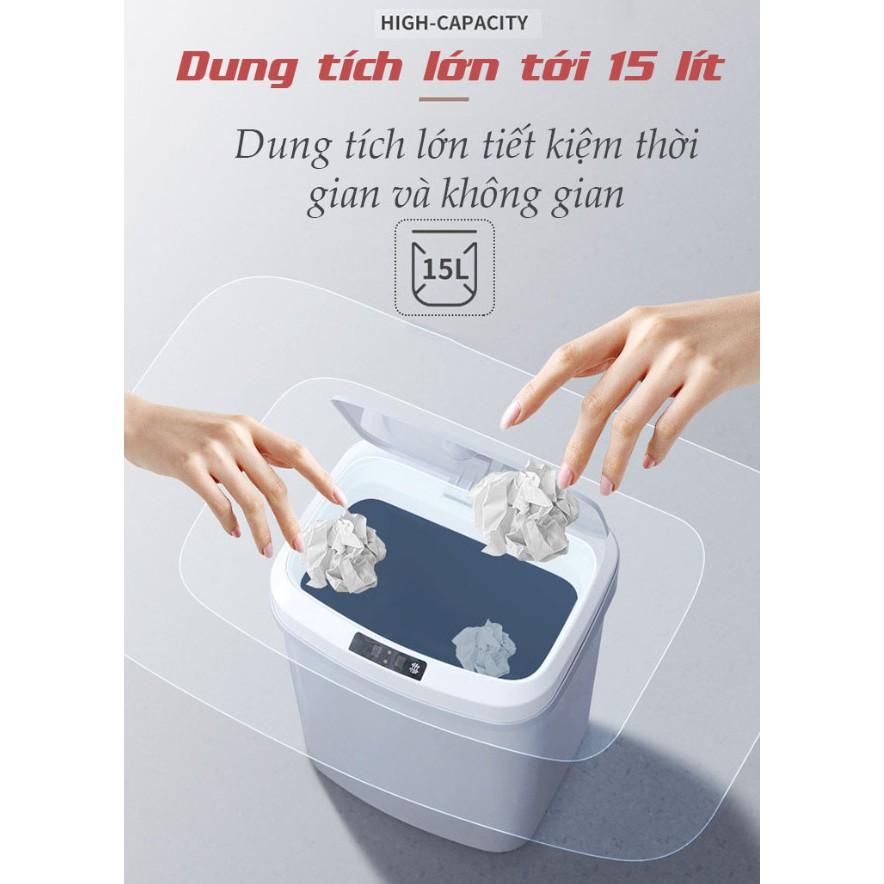 Thùng rác tự động 15L (Nạp sạc)