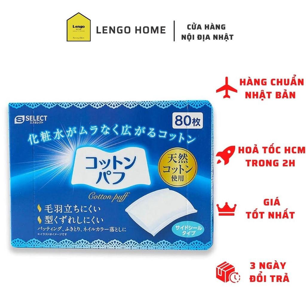 BÔNG TẨY TRANG PURE COTTON PUFF 80 MIẾNG ĐƯỢC LÀM TỪ COTTON THIÊN NHIÊN TINH KHIẾT - HÀNG NHẬT NỘI ĐỊA .