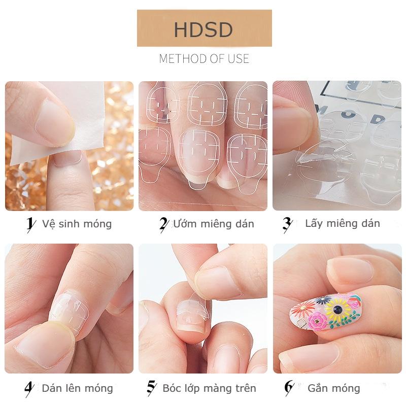 Miếng dán móng giả Yapas 24pcs , miếng keo đa năng gắn móng úp nail chuyên dụng