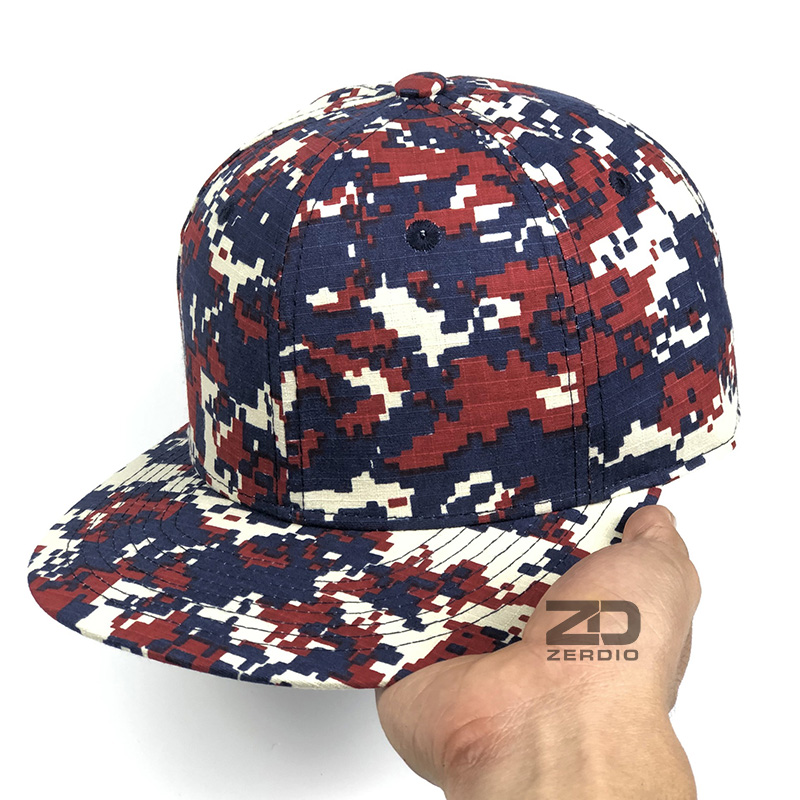 Nón lưỡi trai hiphop, mũ snapback nam nữ họa tiết kỹ thuật số vải cotton cao cấp