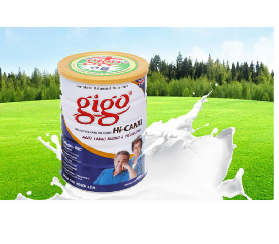 HI-CANXI hiệu GIGO Gold  900 gr : sữa bột dinh dưỡng ngừa loãng xương & tiểu đường cho người trưởng thành