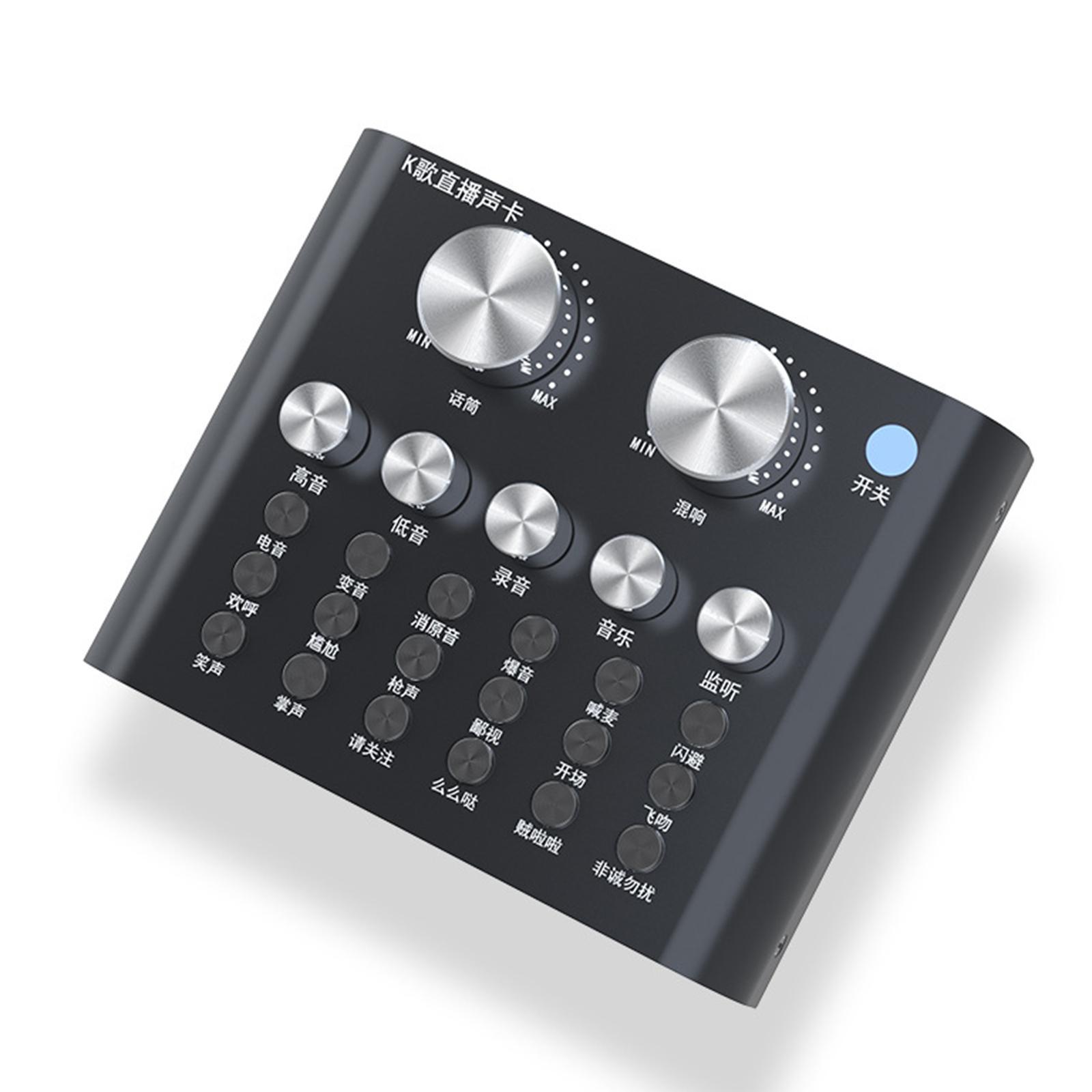 V8 Sound Card Live Stream Audio Mixer Live  KTV Audio Broadcast