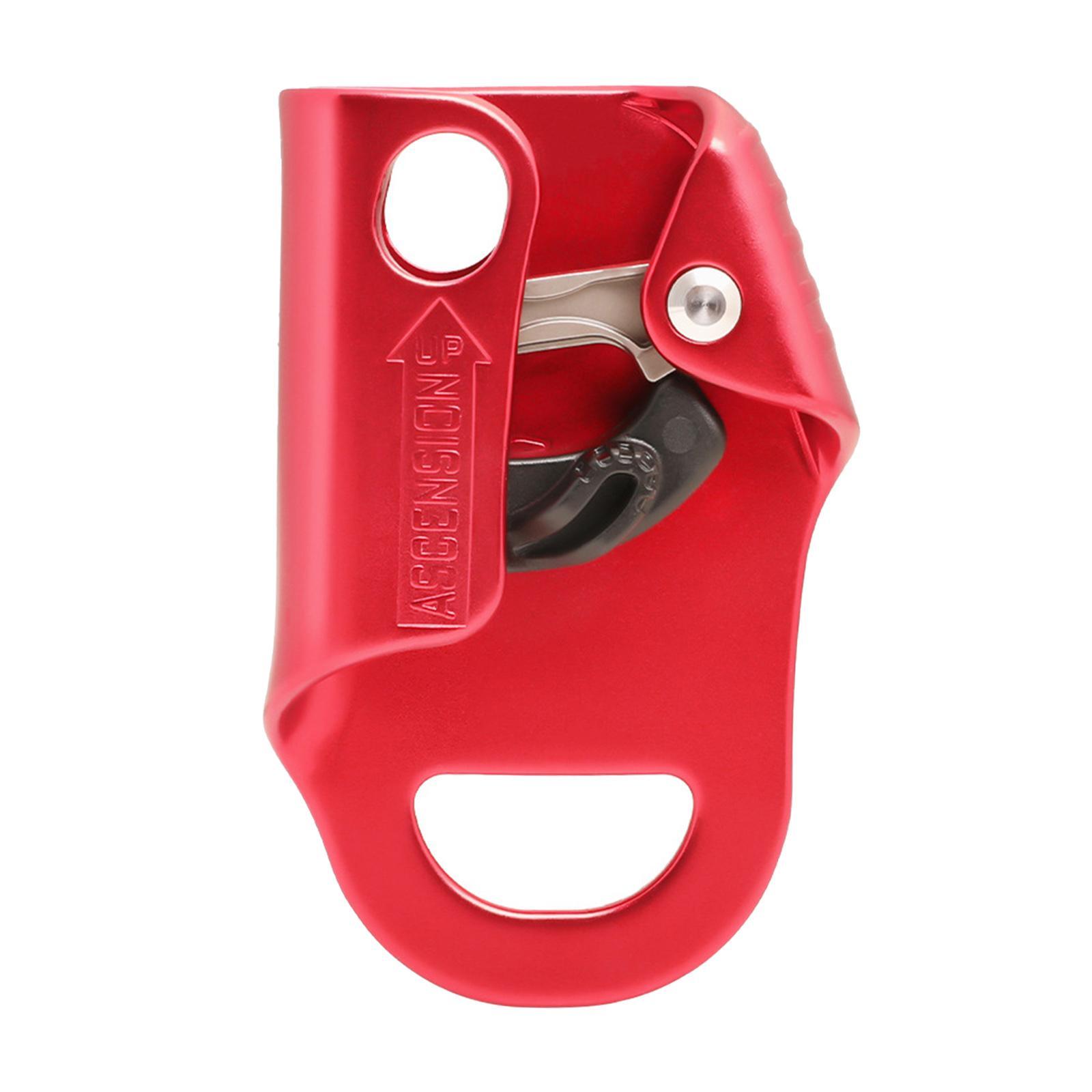 Climbing Hand Ascender Pulley Gear Rope Aviation Aluminum for Caving Roofing Red