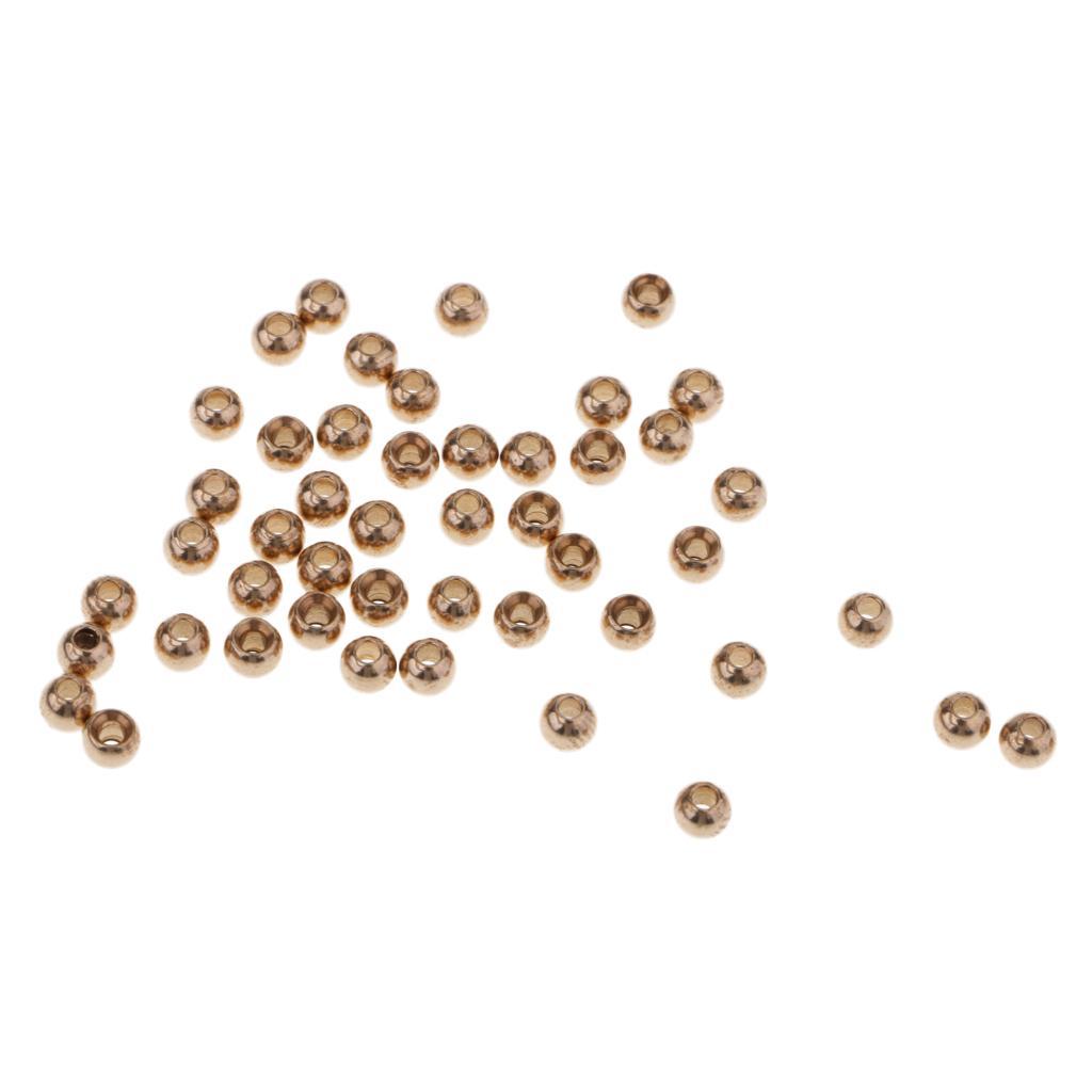 Set of 100pcs Fly Tying Beads Brass Beads Head Fly Fishing Nymph Head Ball Beads